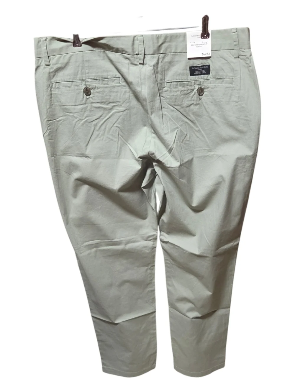Banana Republic Slim Summerweight Chino Green Pants 36x32 New!